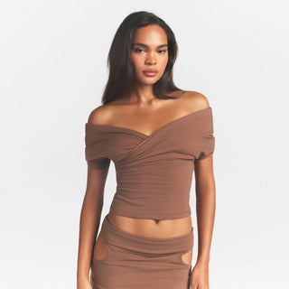 COTTON JERSEY WRAP TOP | JASPER