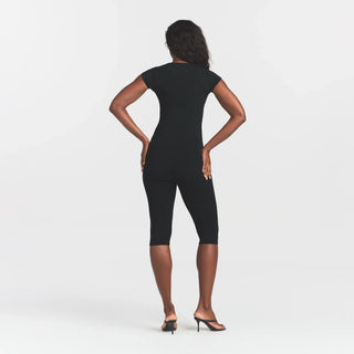 REFINED KNIT SCOOP NECK TOP | OBSIDIAN