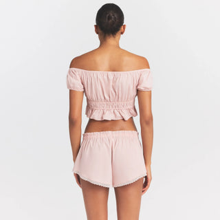 POPLIN APPAREL OFF THE SHOULDER TOP | DUSTY PINK