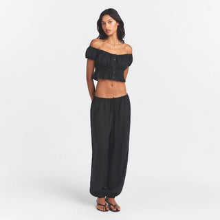 POPLIN APPAREL OFF THE SHOULDER TOP | ONYX