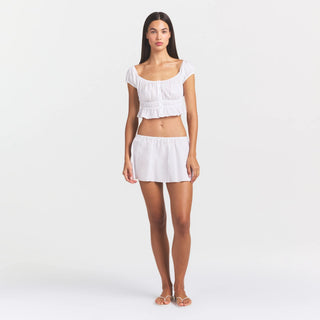 POPLIN APPAREL OFF THE SHOULDER TOP | SNOW