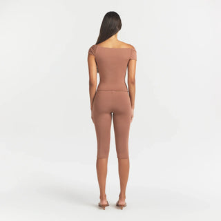 SMOOTH LAYERS ASYMMETRICAL OFF THE SHOULDER TOP | NUTMEG