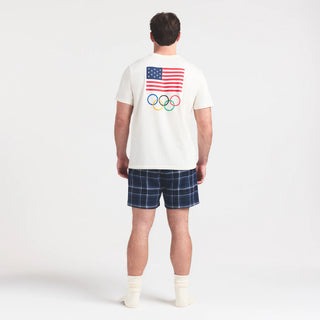 SKIMS FOR TEAM USA JERSEY SLEEP MENS OLYMPIC T-SHIRT | ECRU