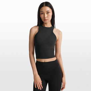 NikeSKIMS RIBBED SEAMLESS RACER FRONT TANK | OBSIDIAN