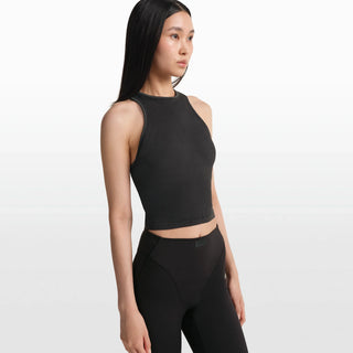 NikeSKIMS RIBBED SEAMLESS RACER FRONT TANK | OBSIDIAN