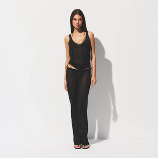 SLINKY KNIT SCOOP LONG TANK | OBSIDIAN