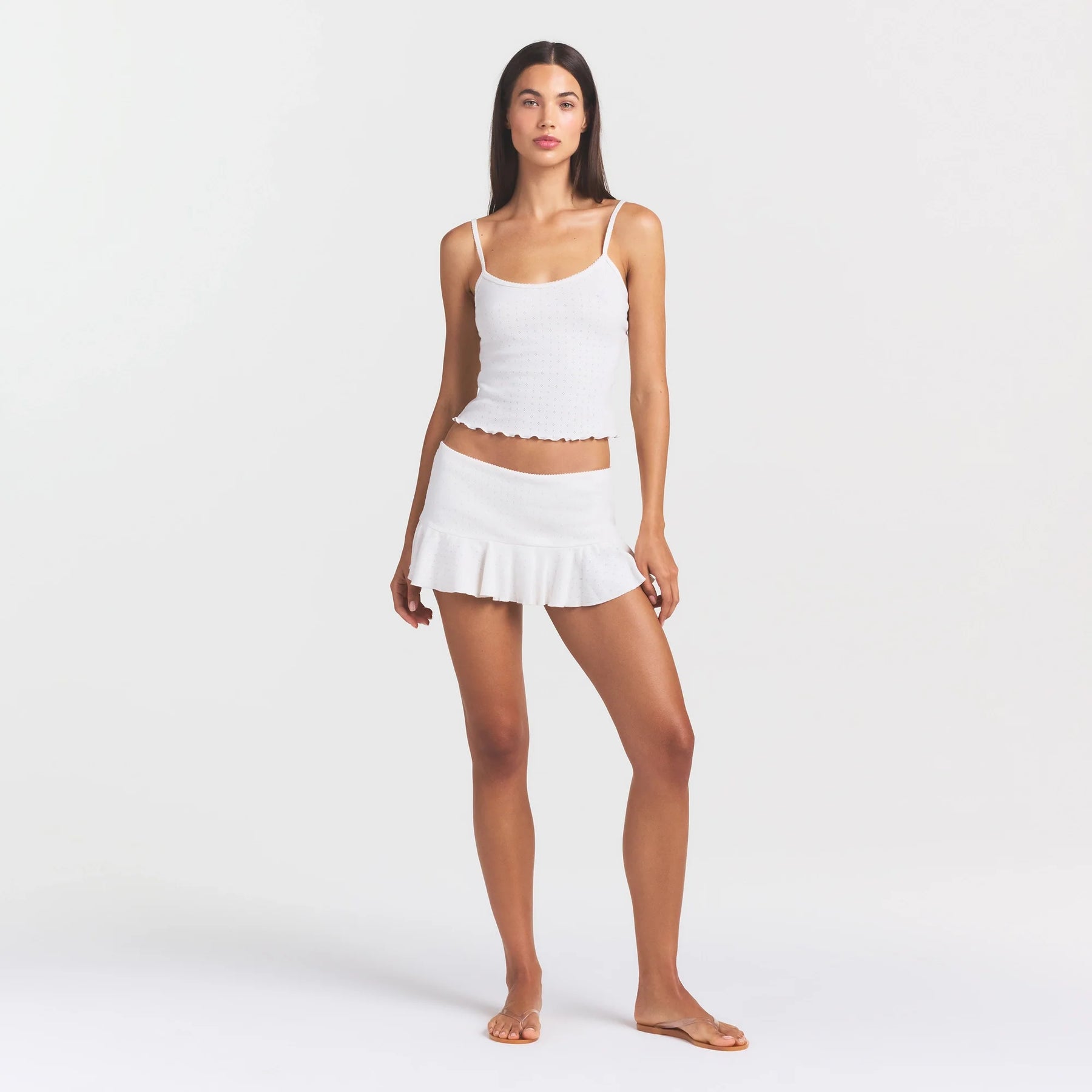 HEAVY POINTELLE CAMI | MARBLE