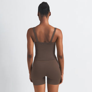 NikeSKIMS MATTE SQUARE NECK TANK | DARK SEPIA