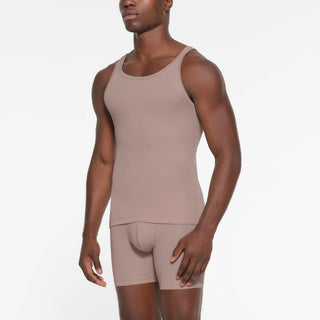 SKIMS COTTON MENS RIB TANK 3-PACK | FAWN MULTI