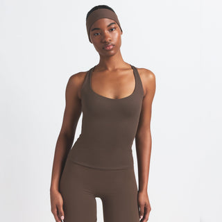 NikeSKIMS MATTE RACER BACK TANK | DARK SEPIA