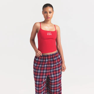SKIMS FOR TEAM USA COTTON JERSEY PARALYMPIC CAMI | RED