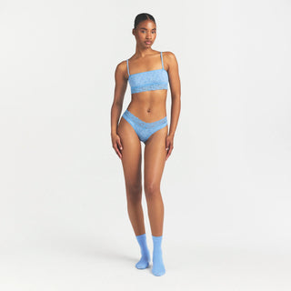 LIGHTWEIGHT COTTON WIDE LACE BRIEF | SURF DAINTY FLORAL PRINT