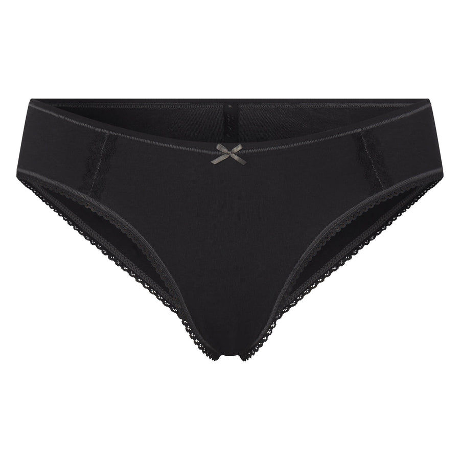 LIGHTWEIGHT COTTON LACE HIPSTER | SOOT TONAL