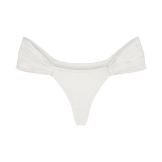 ULTRA FINE MESH DRAPED THONG | IVORY