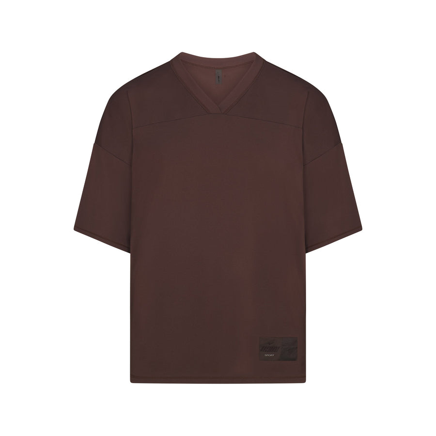 NikeSKIMS AIRY V-NECK OVERSIZED TOP | DARK SEPIA