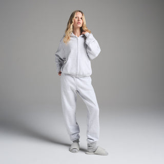 COTTON FLEECE CLASSIC ZIP UP HOODIE | LIGHT HEATHER GREY