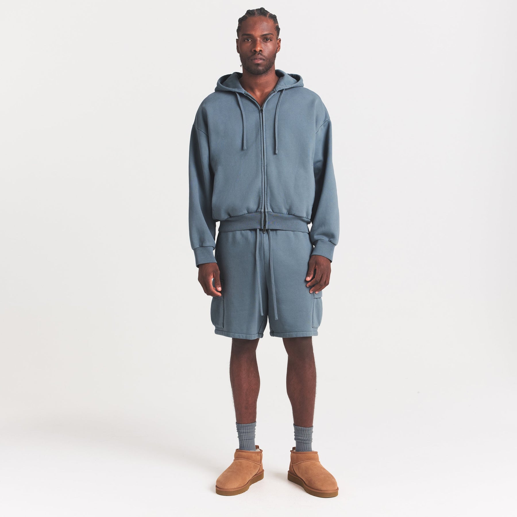 HEAVYWEIGHT FLEECE ZIP UP HOODIE | KYANITE