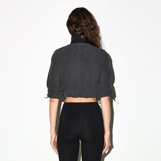 OUTDOOR FLEECE CROPPED 3/4 SLEEVE JACKET | ASH